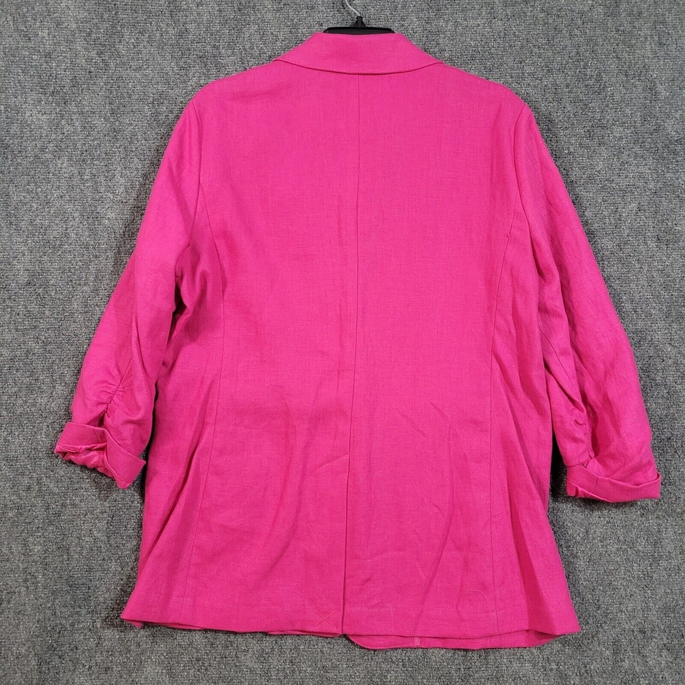 Michael Kors 100% Linen Blazer Women's 16 Radiant Pink One Button Business NWT - Picture 2 of 10